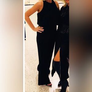 Crepe backless jumpsuit 